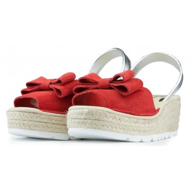 SANDALIAS CON CUÑA ARANTXA SERRAJE YUTE ROJO