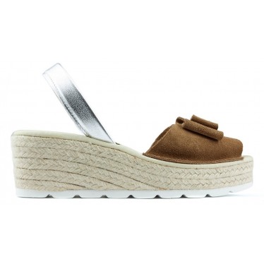 SANDALIAS CON CUÑA ARANTXA SERRAJE YUTE CAMELLO