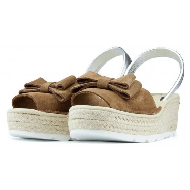 SANDALIAS CON CUÑA ARANTXA SERRAJE YUTE CAMELLO