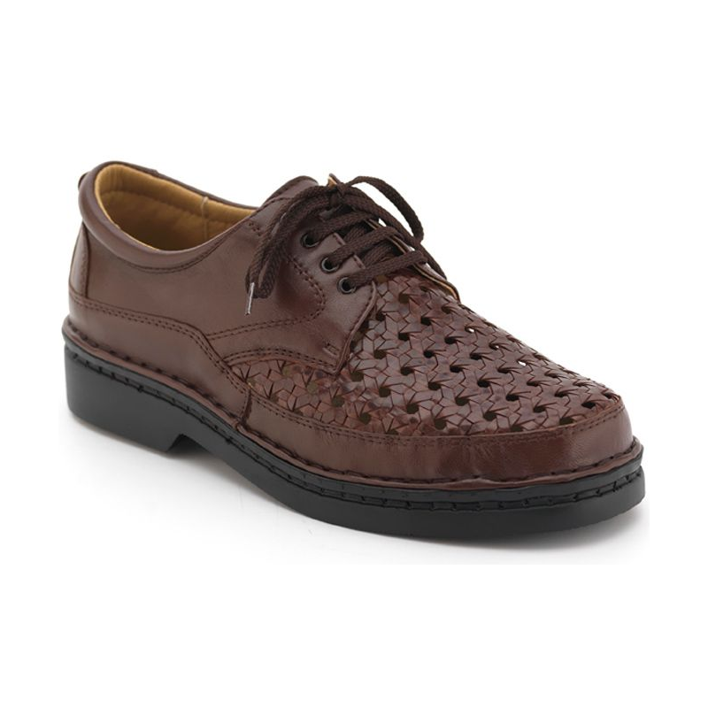 ZAPATOS CALZAMEDI CON CORDON COMODO COSIDO A MANO H MARRON