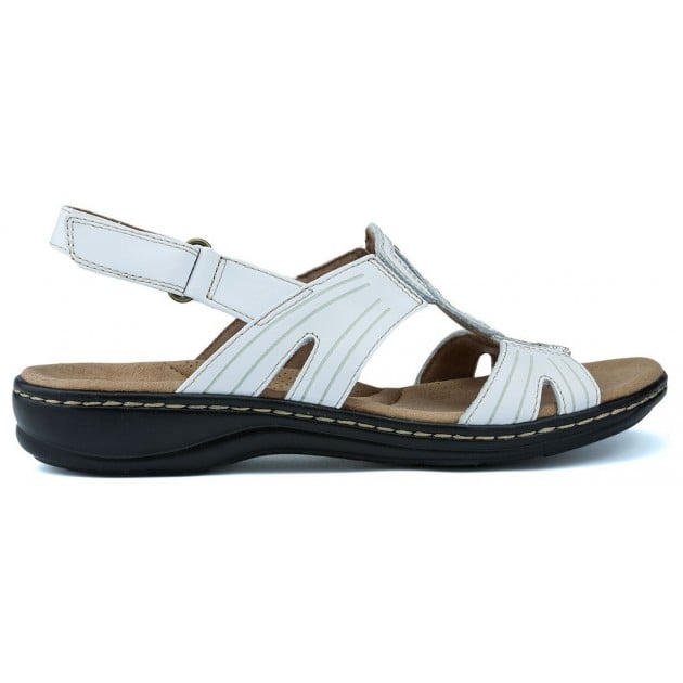 SANDALIAS CLARKS LEISA VINE WHITE LEATHER SANDALIAS CLARKS LEISA VINE WHITE LEATHER