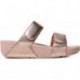 SANDALIAS FITFLOP FV6 LULU ADJUSTABLE LEATHER SLIDES ROSE_GOLD