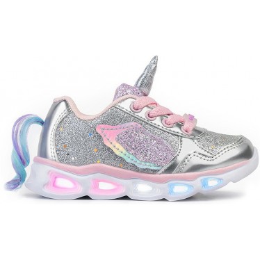 ZAPATILLAS CON LUZ CONGUITOS UNICORNIO 29405 PLATA