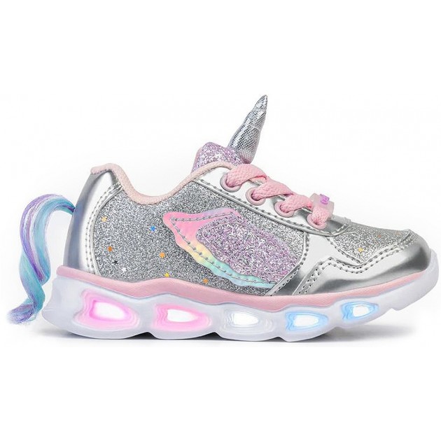 ZAPATILLAS CON LUZ CONGUITOS UNICORNIO 29405 PLATA ZAPATILLAS CON LUZ CONGUITOS UNICORNIO 29405 PLATA