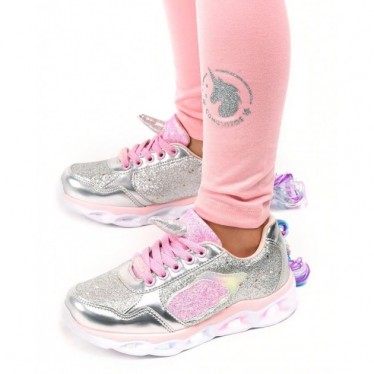 ZAPATILLAS CON LUZ CONGUITOS UNICORNIO 29405 PLATA