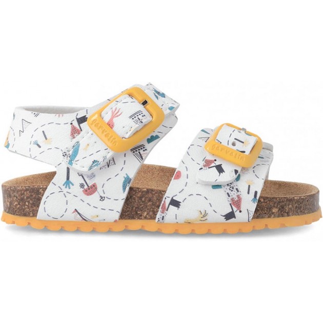 SANDALIAS GARVALIN 232663 BIO ESTAMPADO BLANCO