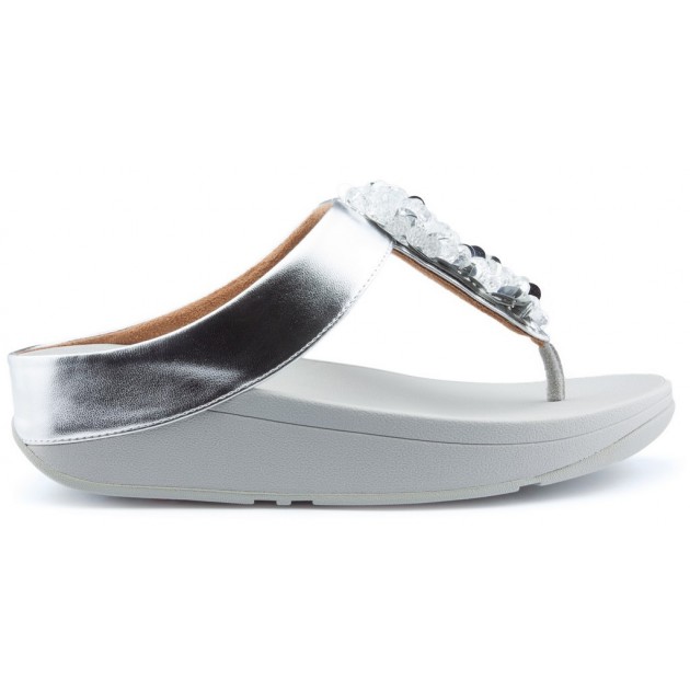 SANDALIAS FITFLOP SEQUIN TOE THONGS SILVER SANDALIAS FITFLOP SEQUIN TOE THONGS SILVER