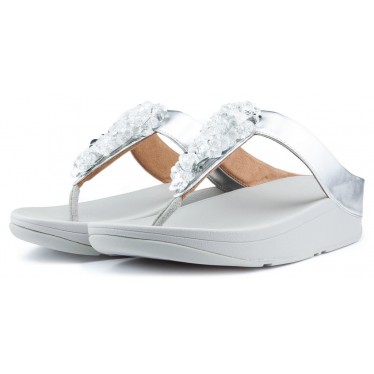 SANDALIAS FITFLOP SEQUIN TOE THONGS SILVER