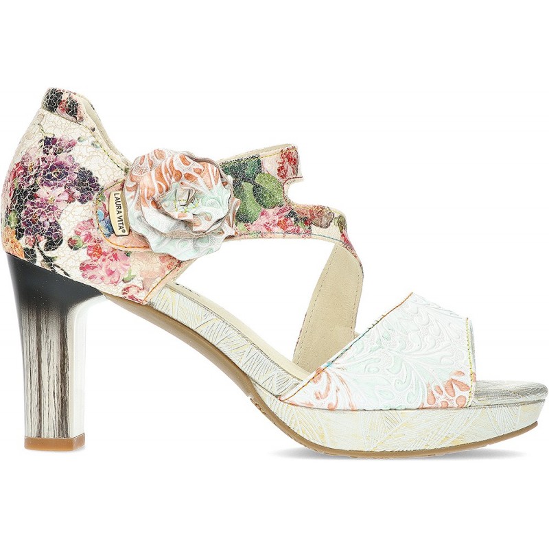 ZAPATOS CON TACÓN LAURA VITA HICAO0523 FLORAL_BEIGE