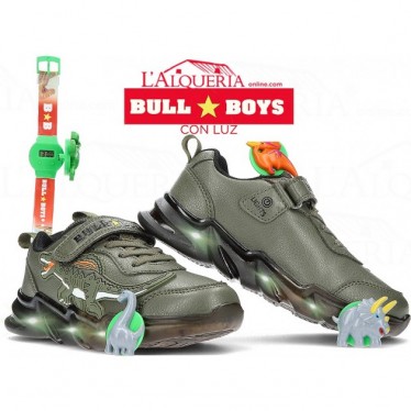 DEPORTIVA BULL BOYS SPINOSAURO LUZ DNAL-3396 VERDE