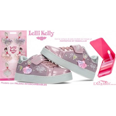 DEPORTIVA LELLY KELLY CON LUZ FALDAS INTERCAMBIABLES LKAL-2284 MALVA