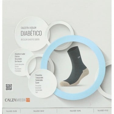 CALCETINES CALZAMEDI UNISEX 9625 ESPECIAL DIABETICO BLACK