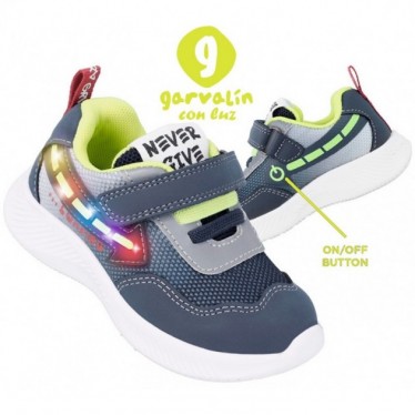 DEPORTIVA CON LUZ GARVALIN 231805-B VEGAN AZUL
