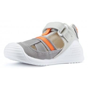 SANDALIAS BIOMECANICS LONA BEBÉ MAX GRIS