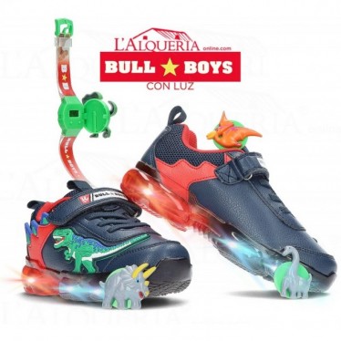 DEPORTIVA BULL BOYS T-REX CON LUZ DNAL-2208 AZUL