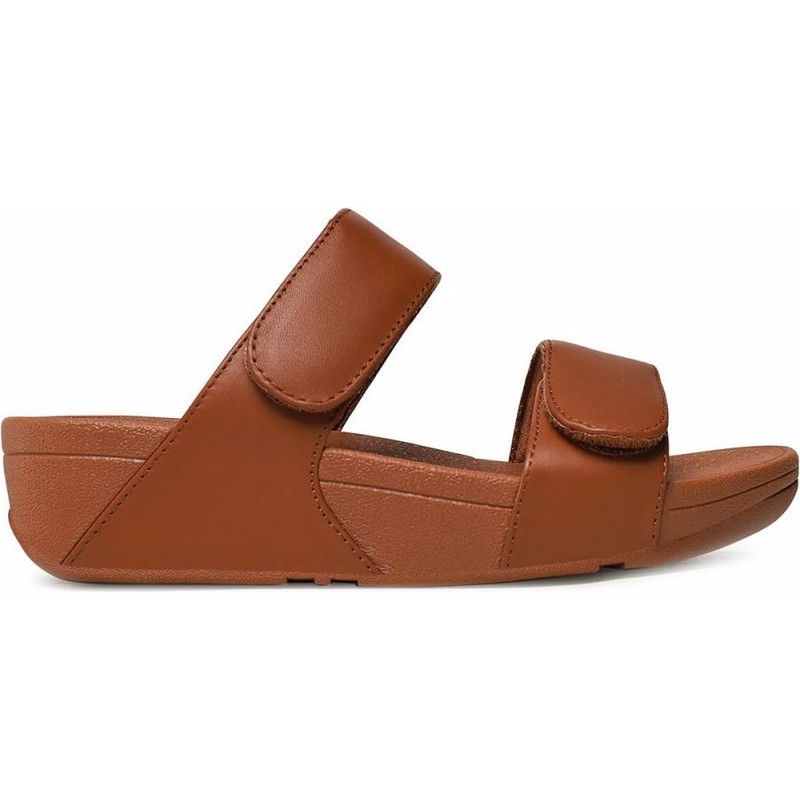 SANDALIAS FITFLOP FV6 LULU ADJUSTABLE LEATHER SLIDES LIGHT_TAN