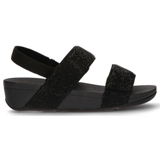 SANDALIAS FITFLOP MINA CRYSTAL BACK STRAP NEGRO