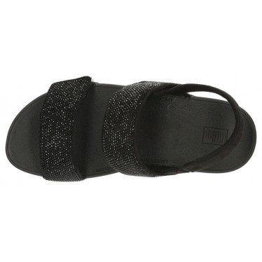 SANDALIAS FITFLOP MINA CRYSTAL BACK STRAP NEGRO