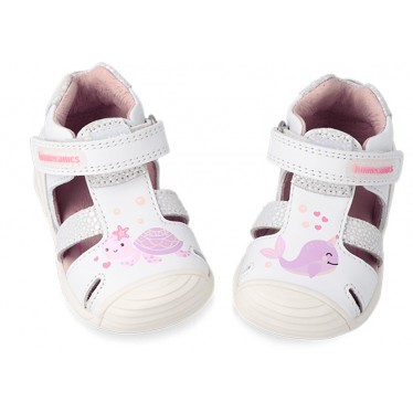 SANDALIA DE PIEL BIOMECANICS 222109 BLANCO