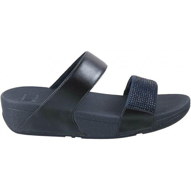 SANDALIA FITFLOP EC4 LULU CRYSTAL EMBELLISHED SLIDES NAVY SANDALIA FITFLOP EC4 LULU CRYSTAL EMBELLISHED SLIDES NAVY