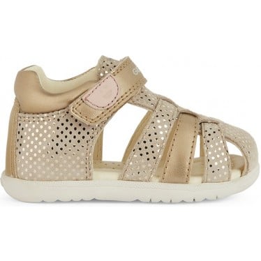 SANDALIAS GEOX MACCHIA PRIMEROS PASOS B254WB BEIGE_GOLD