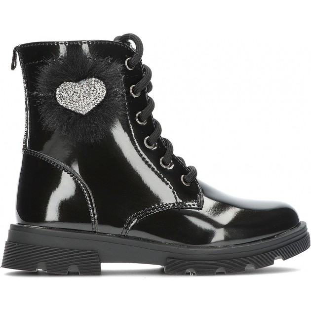 BOTAS CONGUITOS LACE UP POMPOM 305029 BLACK BOTAS CONGUITOS LACE UP POMPOM 305029 BLACK