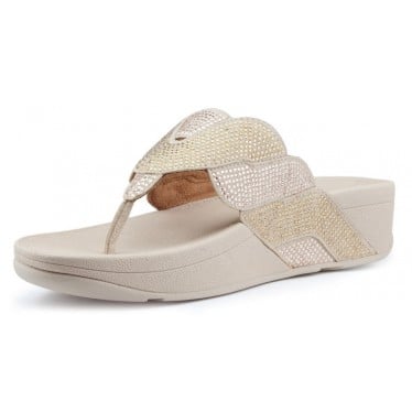 SANDALIAS FITFLOP PAISLEY ROPE TOE THONGS PLATINO