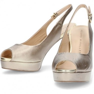 SANDALIAS CON TACÓN DE PEDRO MIRALLES 13316 DORADO