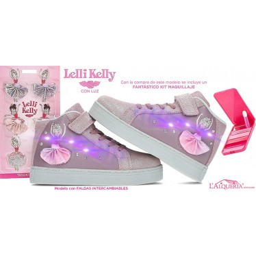 BOTINES LELLI KELLY FALDAS CON LUZ LKAL2286 MALVA