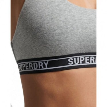 TOP SUPERDRY W3110357A MULTILOGO CROP GREY