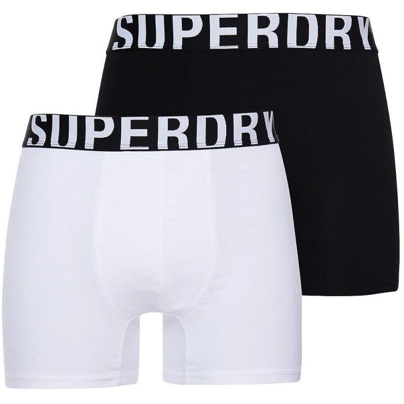 BOXER SUPERDRY M3110340A LOGO DOUBLE PACK BLACK_WHITE