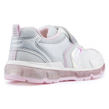 ZAPATILLAS GEOX ANDROID LUCES NIÑA SILVER_WHITE