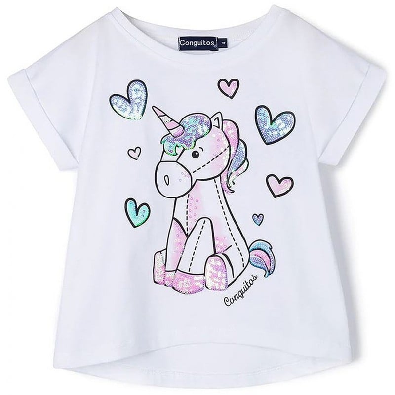 CAMISETA CONGUITOS UNICORNIO MVC-50022 BLANCO