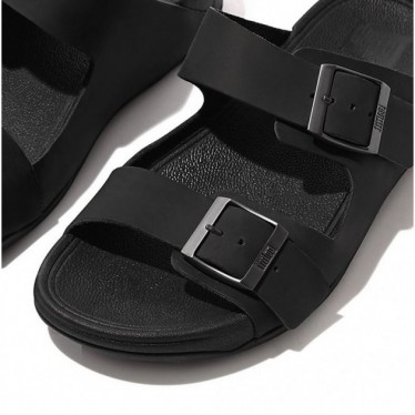 SANDALIAS FITFLOP GD2 GOGH MOC BUCKLE LTH SLIDES BLACK