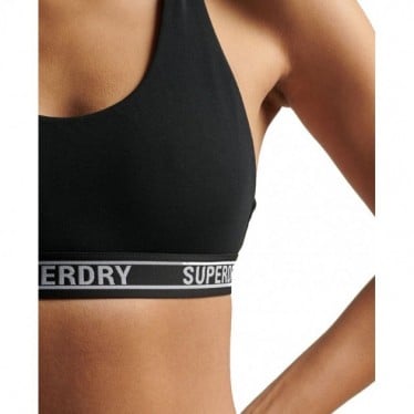 TOP SUPERDRY W3110357A MULTILOGO CROP BLACK