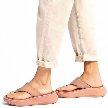 SANDALIAS FITFLOP FW4 F-MODE LTH FLATFORM TOE-PO BEIGE