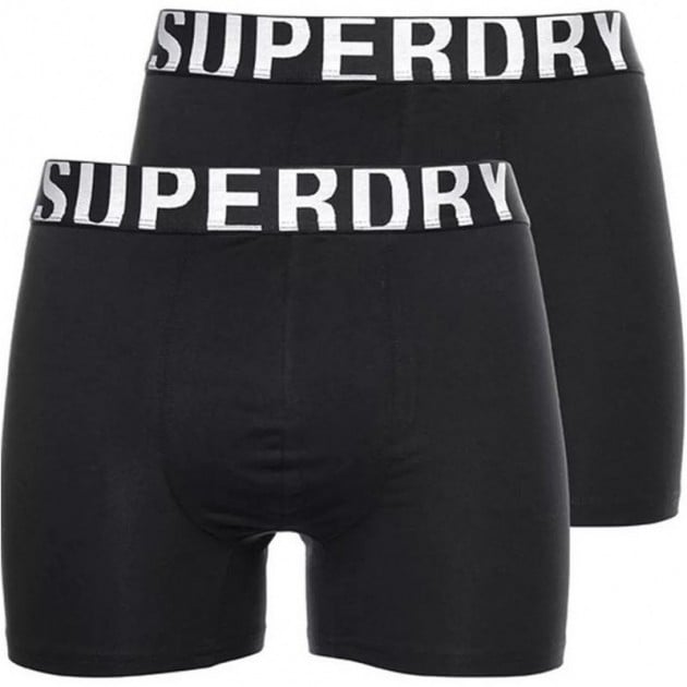 BOXER SUPERDRY M3110340A LOGO DOUBLE PACK BLACK