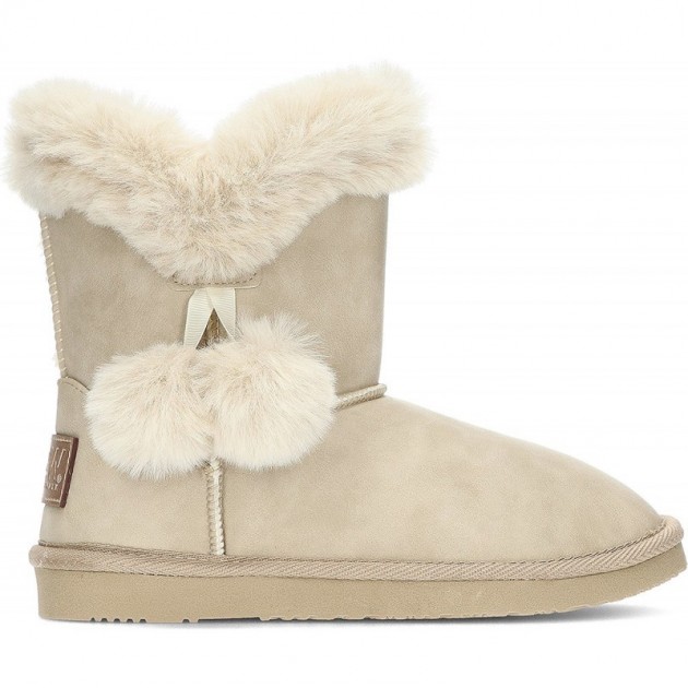 BOTA AUSTRALIANA CONGUITOS BREAKWALK FUR POMPOM BEIG BOTA AUSTRALIANA CONGUITOS BREAKWALK FUR POMPOM BEIG