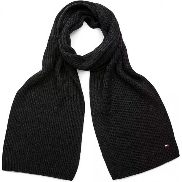 BUFANDA TOMMY HILFIGER PUNTO ESENCIAL NEGRO BUFANDA TOMMY HILFIGER PUNTO ESENCIAL NEGRO