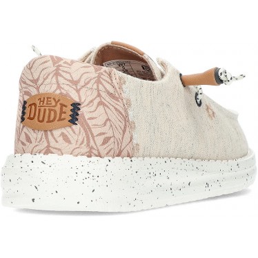 MOCASINES DUDE WENDY HEATHERED SLUB TROPICAL 40753 WHITE