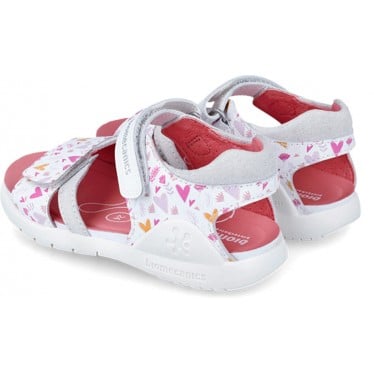 SANDALIAS BIOMECANICS ESTAMPADO CORAZONES 242234-B BLANCO