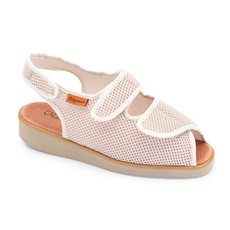 CALZAMEDI DOMESTICO ZAPATILLA DE TELA COMODA UNISEX BEIGE