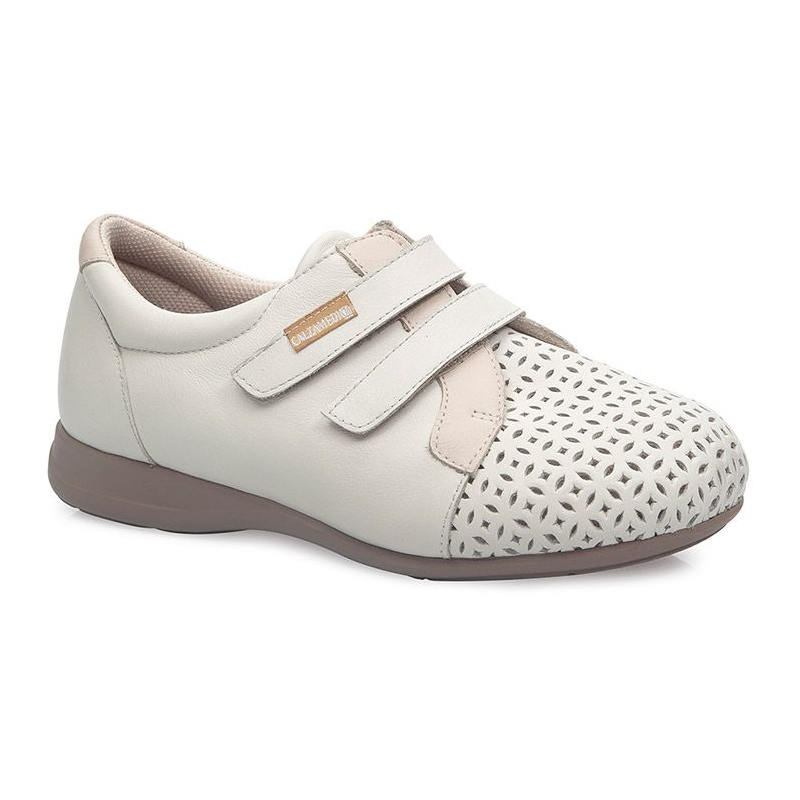 CALZAMEDI ZAPATO COMODO DOBLE VELCRO BEIGE
