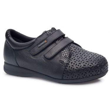 CALZAMEDI ZAPATO COMODO DOBLE VELCRO NEGRO