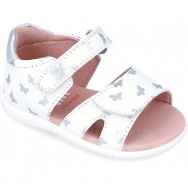 Sandalias Garvalín 242303 Estampado de mariposas BLANCO