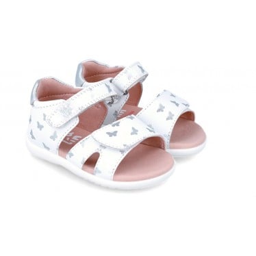 Sandalias Garvalín 242303 Estampado de mariposas BLANCO