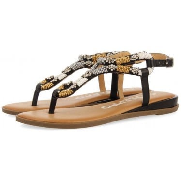 Sandalias Gioseppo 72028 Nyssa con pedrería NEGRO