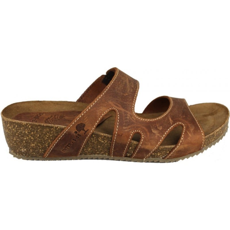 INTERBIOS W SANDALIA COMODA MUJER MARRON