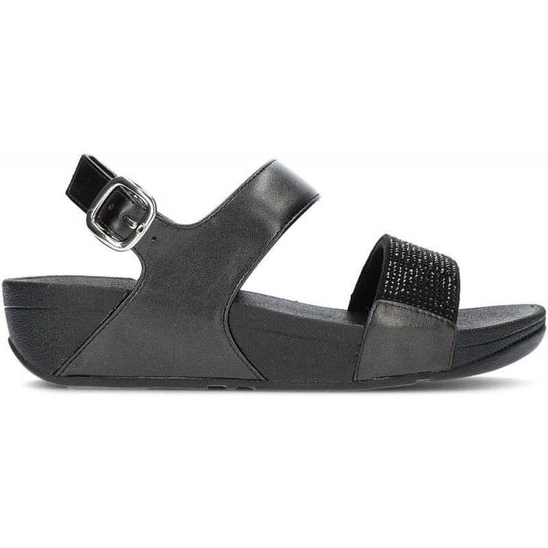 SANDALIAS FITFLOP LULU CRYSTAL BACK-STRAP NEGRO