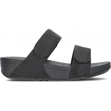 Sandalias FitFlop FZ9 Lulu Adjustable Shimmerlux Slides BLACK